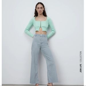 NWOT Zara Marine Straight Leg High Rise Jeans